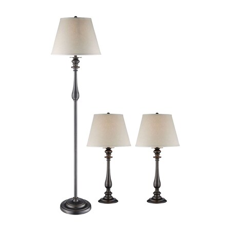 Stein World Stein World 97924 Powell 2-Table Lamps & 1-Floor Lamp Set 97924
